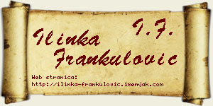 Ilinka Frankulović vizit kartica